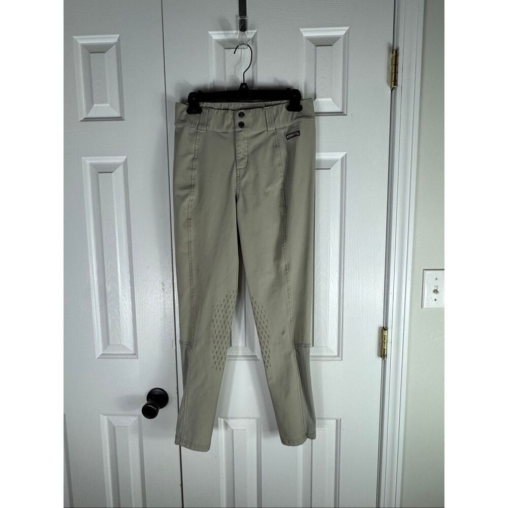 Kerrits Girls Coolcare Silicone Knee Patch Riding Breeches In Sand Size XL